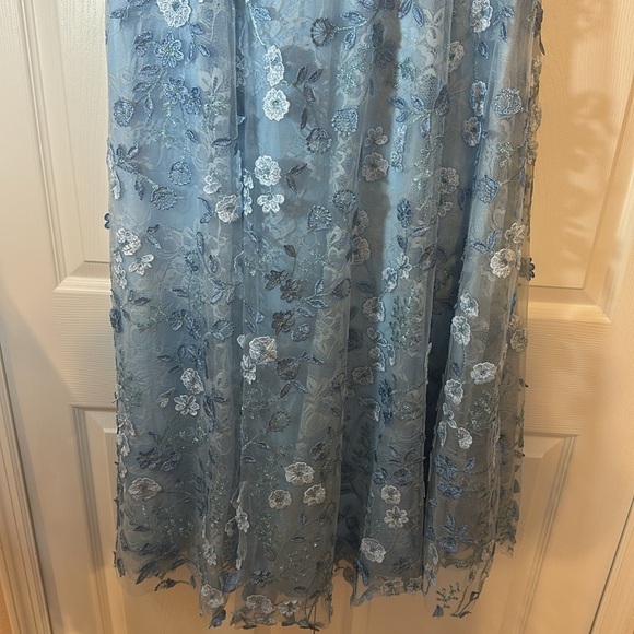 MAC DUGGAL Applique High Neck Puff Sleeve A Line Dress NWT - Picture 8 of 11